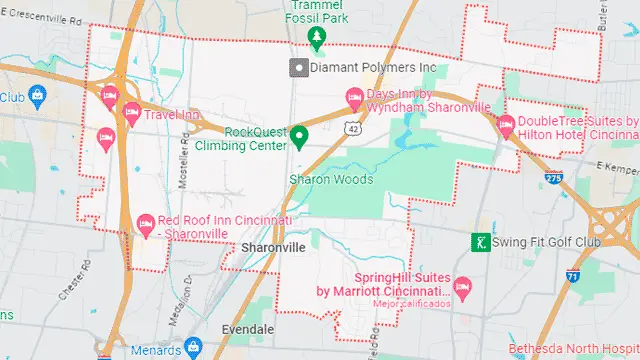 Sharonville, Ohio map.