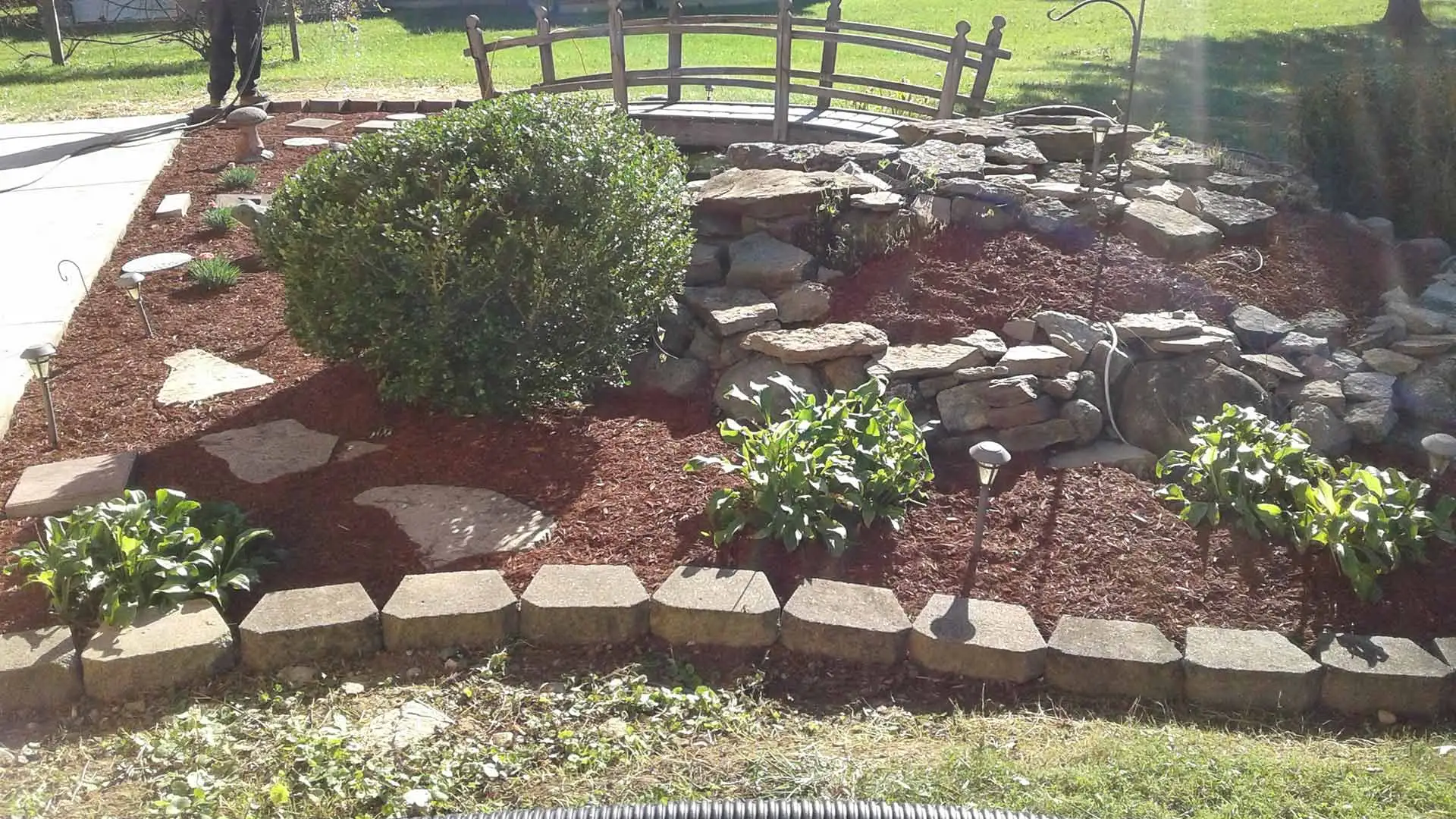 Landscape and hardscape project installed for a home in Mason, OH.