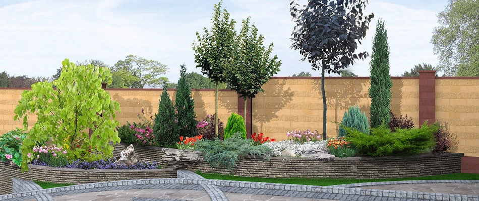3d design rendering for landscape bed in Mason, OH.