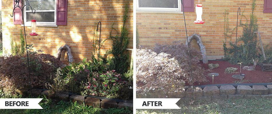 Cleaned up landscape bed for a home in Liberty Township, OH.